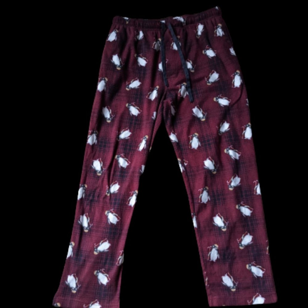 Stafford Red Flannel Penguin Pajama Pants